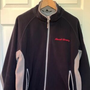 Ålesund Norway Fully Lined Fleece Jacket Navy and Gray Jacket. Flag Logo NWOT